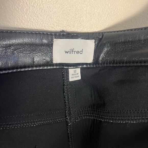 Aritzia Wilfred The Melina Pant In Black Faux Leather Size 12 - Picture 3 of 9